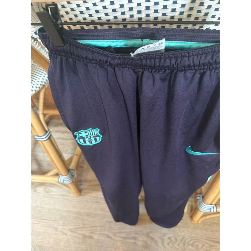 Nike Dri-FIT FC Barcelona Kids Training Pants Joggers Navy Blue Teal XL